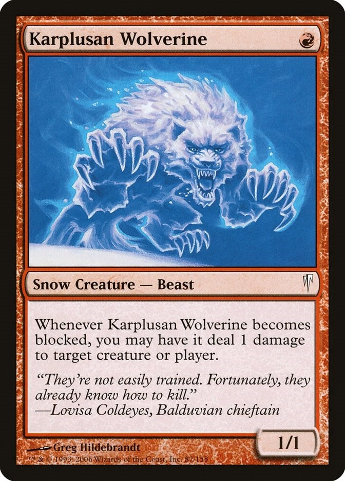 Image for Karplusan Wolverine (87) (CSP) - Magic: The Gathering