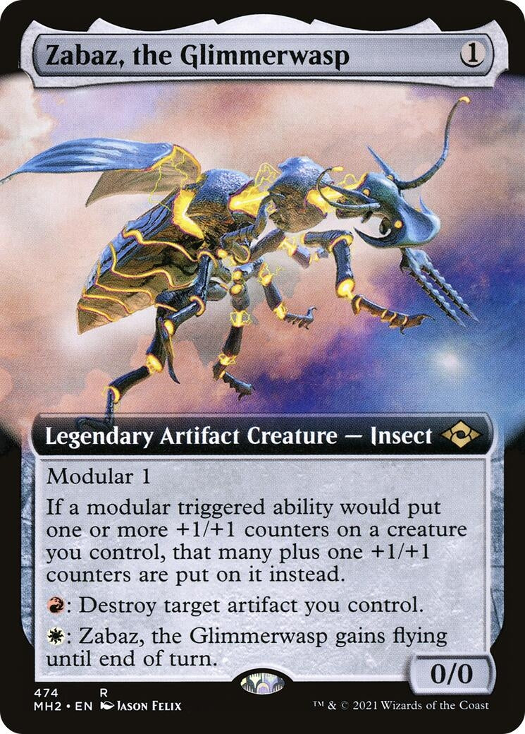 Zabaz, the Glimmerwasp (Extended Art) (474) (MH2)