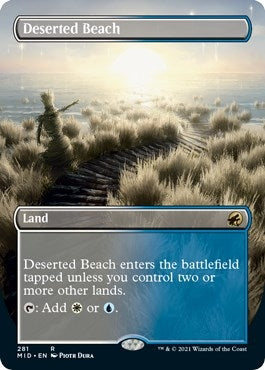 Image for Deserted Beach (Borderless) (281) (MID) - Magic: The Gathering
