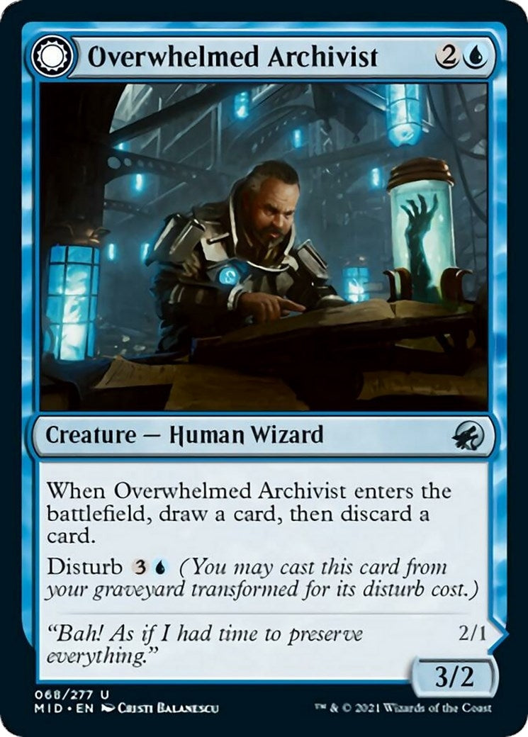 Image for Overwhelmed Archivist (68) (MID) - Magic: The Gathering