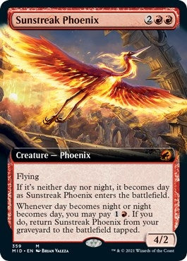 Image for Sunstreak Phoenix (Extended Art) (359) (MID) - Magic: The Gathering