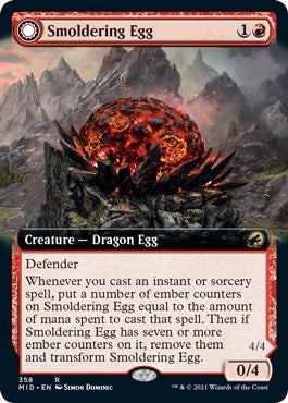 Image for Smoldering Egg (Extended Art) (358) (MID) - Magic: The Gathering