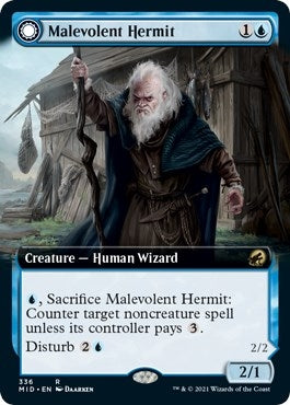 Image for Malevolent Hermit (Extended Art) (336) (MID) - Magic: The Gathering