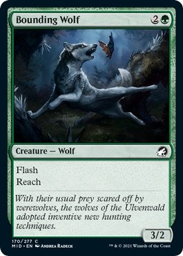Image for Bounding Wolf (170) (MID) - Magic: The Gathering