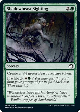 Image for Shadowbeast Sighting (198) (MID) - Magic: The Gathering