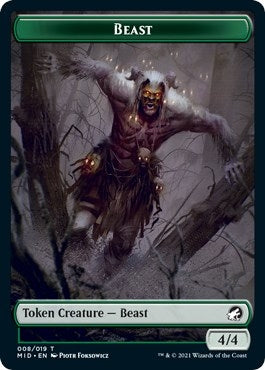 Image for Beast Token (8) (MID) - Magic: The Gathering
