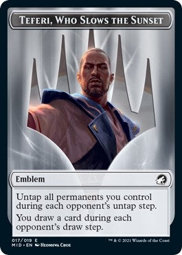 Image for Emblem - Teferi, Who Slows the Sunset (17) (MID) - Magic: The Gathering