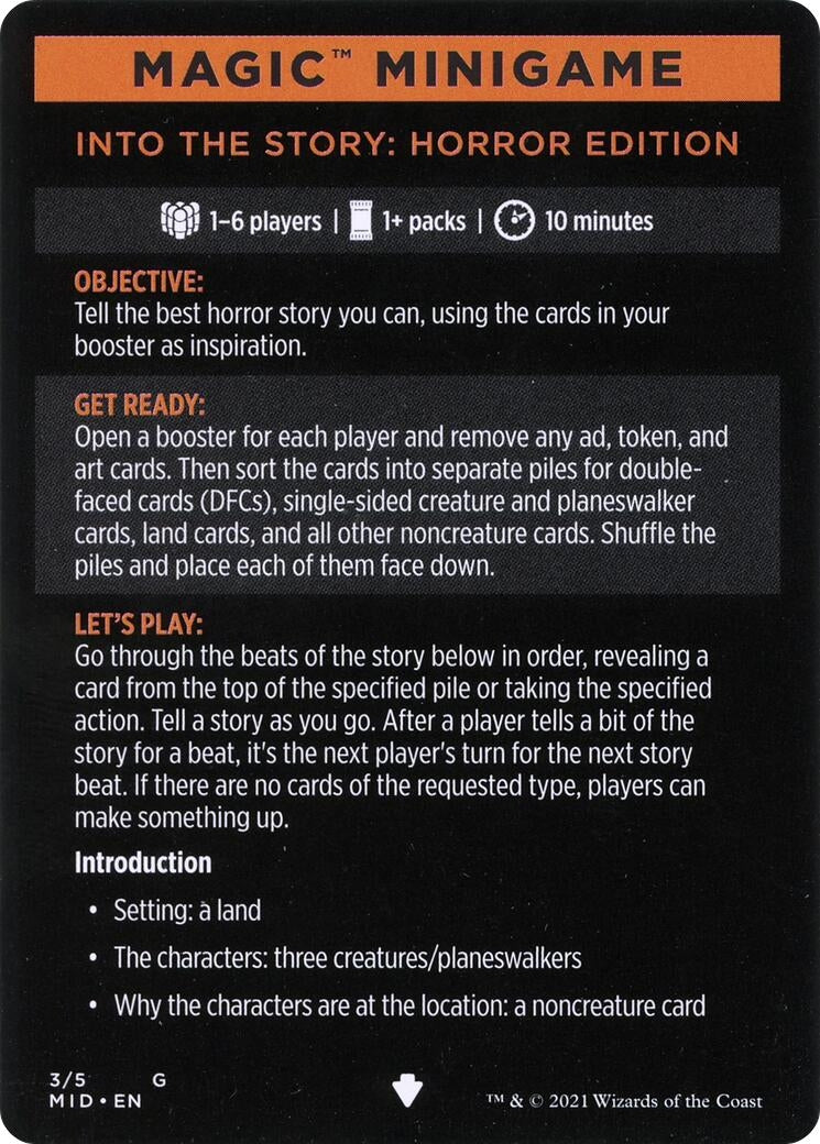 Image for Magic Minigame: Into the Story: Horror Edition (3) (MID) - Magic: The Gathering
