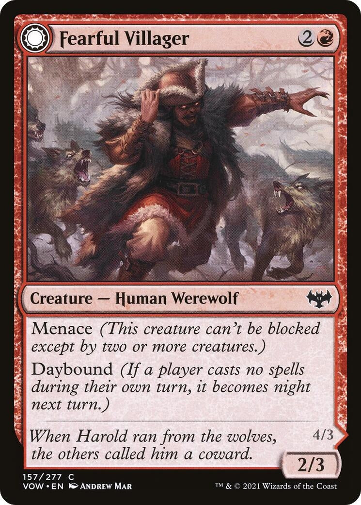 Image for Fearful Villager (157) (VOW) - Magic: The Gathering