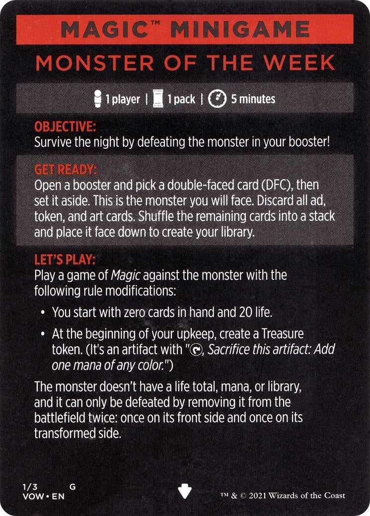 Image for Magic Minigame: Monster of The Week (1) (VOW) - Magic: The Gathering
