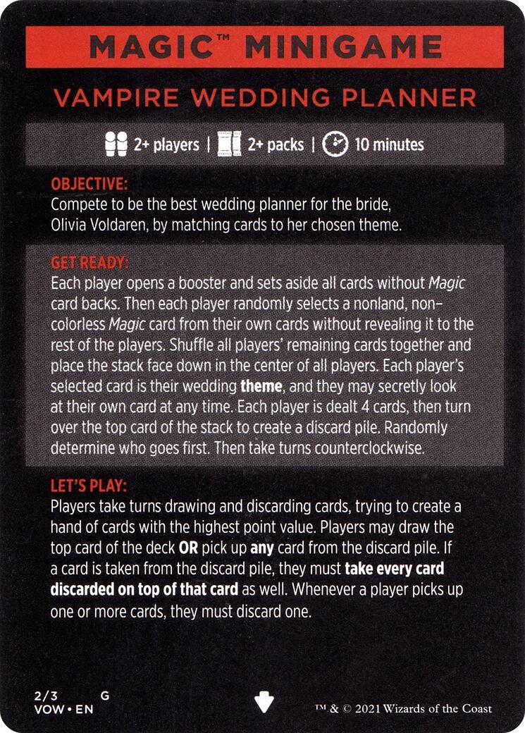 Image for Magic Minigame: Vampire Wedding Planner (2) (VOW) - Magic: The Gathering
