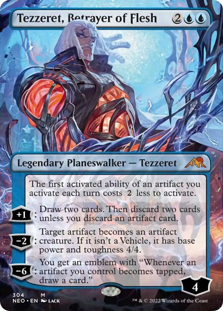 Image for Tezzeret, Betrayer of Flesh (Borderless) (304) (NEO) - Magic: The Gathering