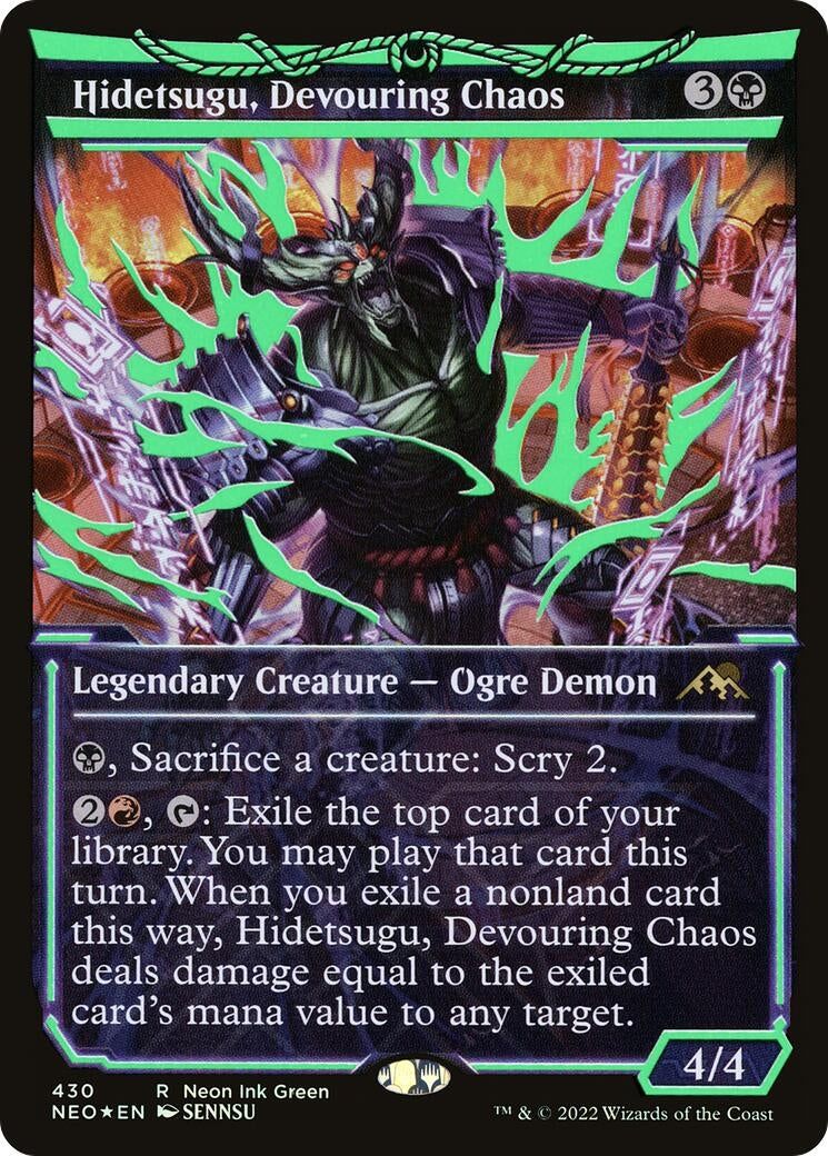 Image for Hidetsugu, Devouring Chaos (Neon Green) (430) (NEO) - Magic: The Gathering