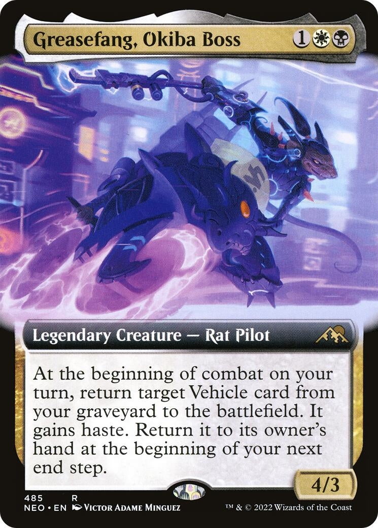 Image for Greasefang, Okiba Boss (Extended Art) (485) (NEO) - Magic: The Gathering