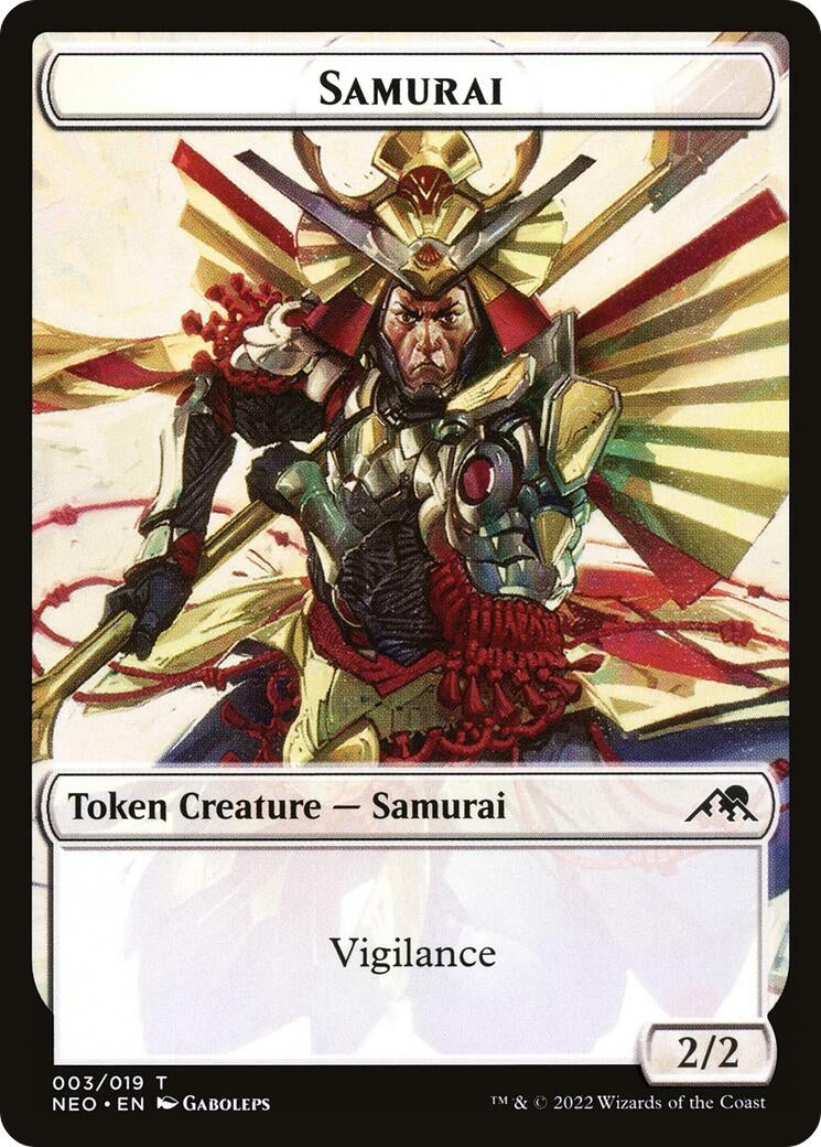 Image for Samurai (003) // Emblem - Tezzeret, Betrayer of Flesh Double-sided Token (3 // 19) (NEO) - Magic: The Gathering
