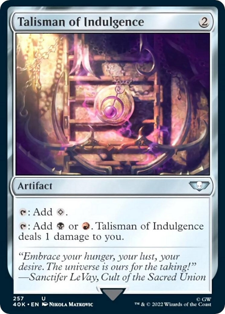 Image for Talisman of Indulgence (Surge Foil) (257) (40K) - Magic: The Gathering