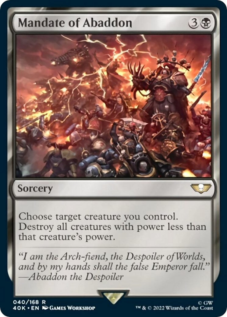 Image for Mandate of Abaddon (40) (40K) - Magic: The Gathering