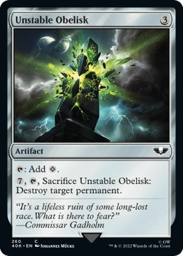 Image for Unstable Obelisk (260) (40K) - Magic: The Gathering