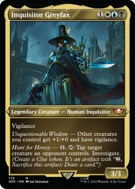Image for Inquisitor Greyfax (Display Commander) (Surge Foil) - Thick Stock (179) (40K) - Magic: The Gathering