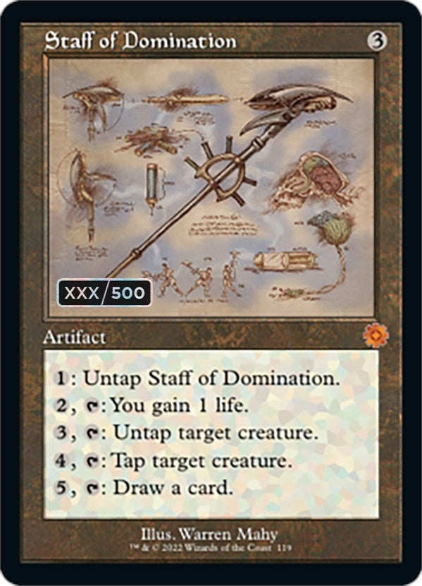 Image for Staff of Domination (Schematic) (Serial Numbered) (119) (BRR) - Magic: The Gathering