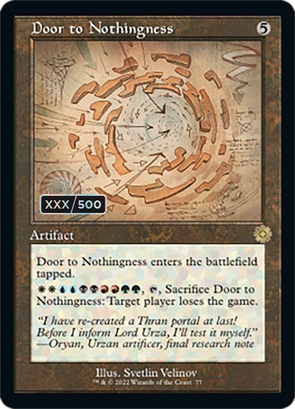 Image for Door to Nothingness (Schematic) (Serial Numbered) (77) (BRR) - Magic: The Gathering