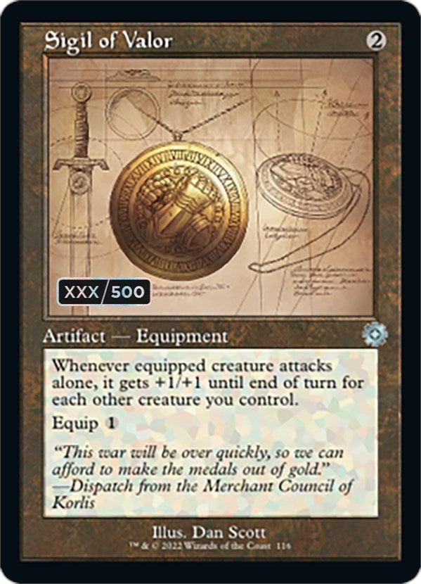 Image for Sigil of Valor (Schematic) (Serial Numbered) (116) (BRR) - Magic: The Gathering