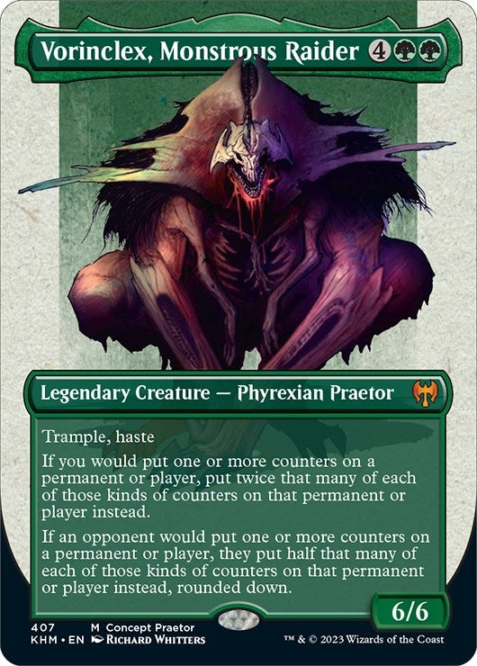 Image for Vorinclex, Monstrous Raider (Concept Praetor) (Step-and-Compleat Foil) (407) (ONE) - Magic: The Gathering