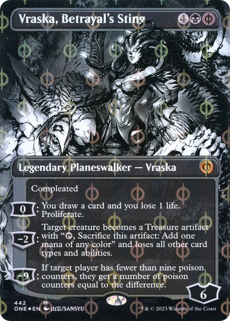 Image for Vraska, Betrayal's Sting (Borderless) (Step-and-Compleat Foil) (442) (ONE) - Magic: The Gathering