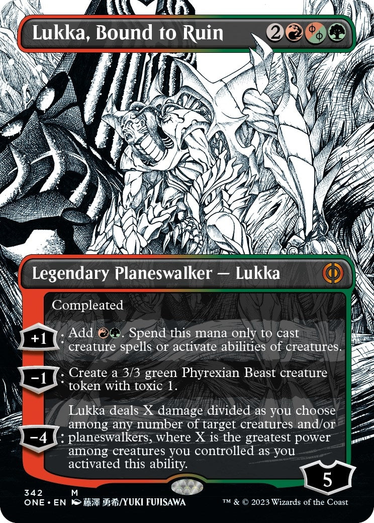 Image for Lukka, Bound to Ruin (Borderless) (342) (ONE) - Magic: The Gathering