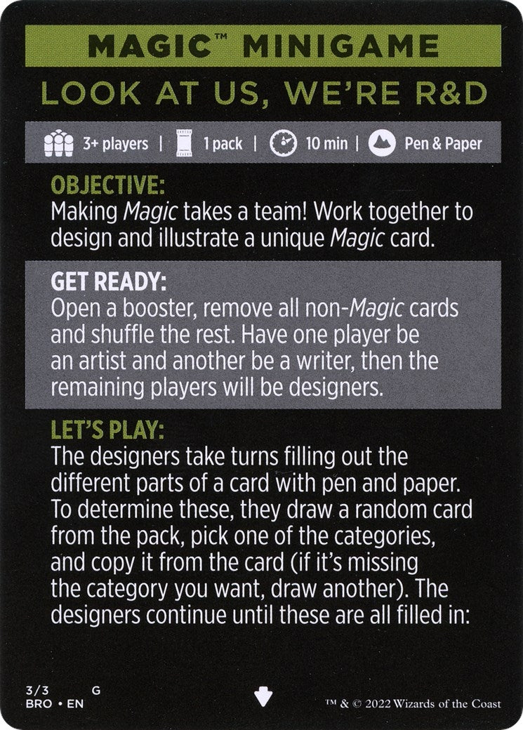 Image for Magic Minigame: Look at Us, We're R&D (3) (BRO) - Magic: The Gathering