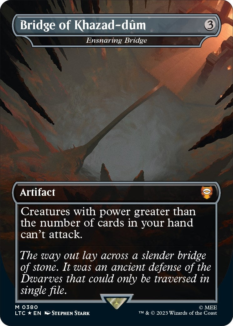 Image for Bridge of Khazad-dum - Ensnaring Bridge (Borderless) (Surge Foil) (380) (LTC) - Magic: The Gathering