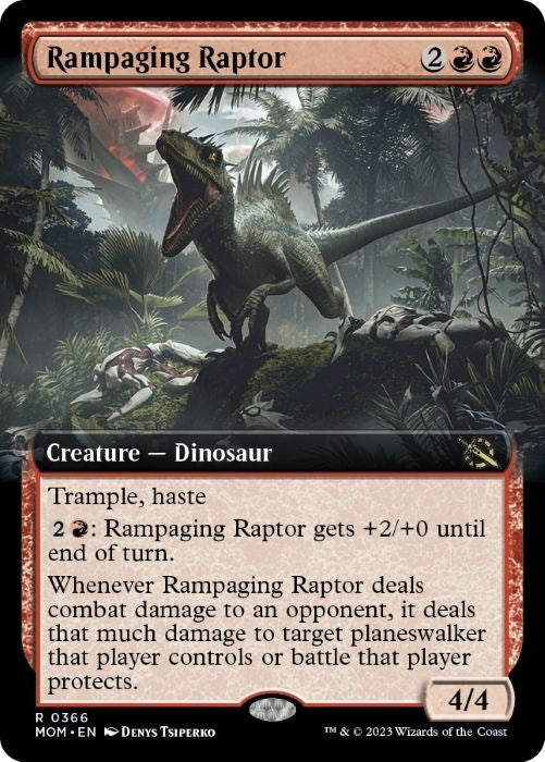 Image for Rampaging Raptor (Extended Art) (366) (MOM) - Magic: The Gathering