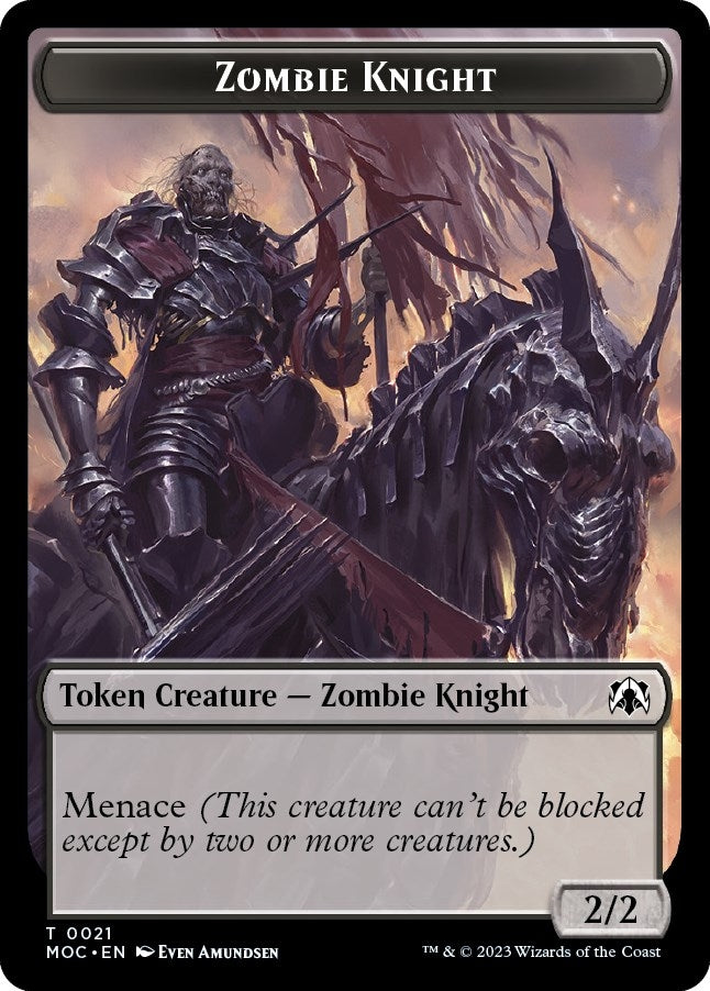 Image for Zombie Knight // Human Double-sided Token (21 // 6) (MOC) - Magic: The Gathering