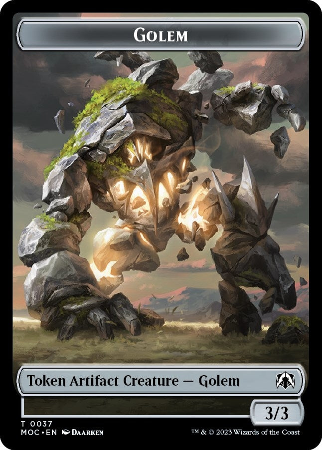 Image for Golem // Clue Double-sided Token (37 // 33) (MOC) - Magic: The Gathering