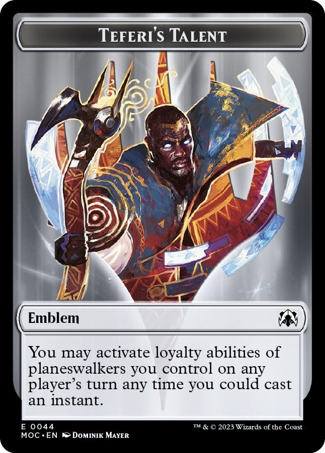 Image for Emblem - Teferi's Talent // Phyrexian Myr Double-Sided Token (44 // 1) (MOC) - Magic: The Gathering