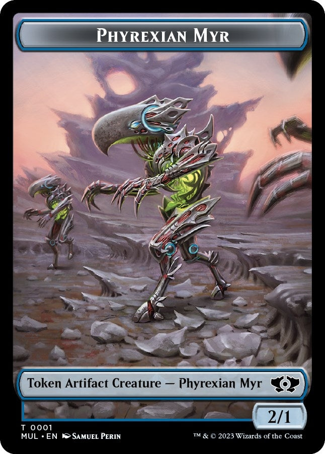 Image for Phyrexian Myr // Emblem - Wrenn and Realmbreaker Double-Sided Token (1 // 23) (MOM) - Magic: The Gathering