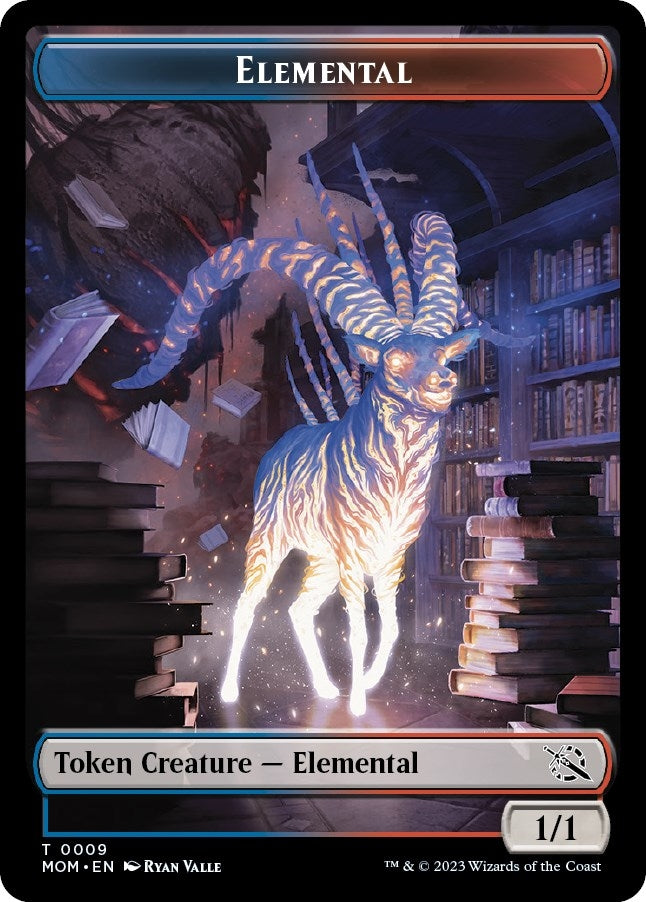 Image for Elemental (0009) // Vampire Double-Sided Token (9 // 3) (MOM) - Magic: The Gathering