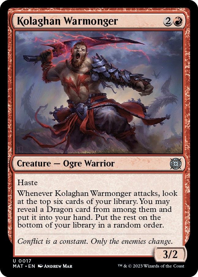 Image for Kolaghan Warmonger (17) (MAT) - Magic: The Gathering