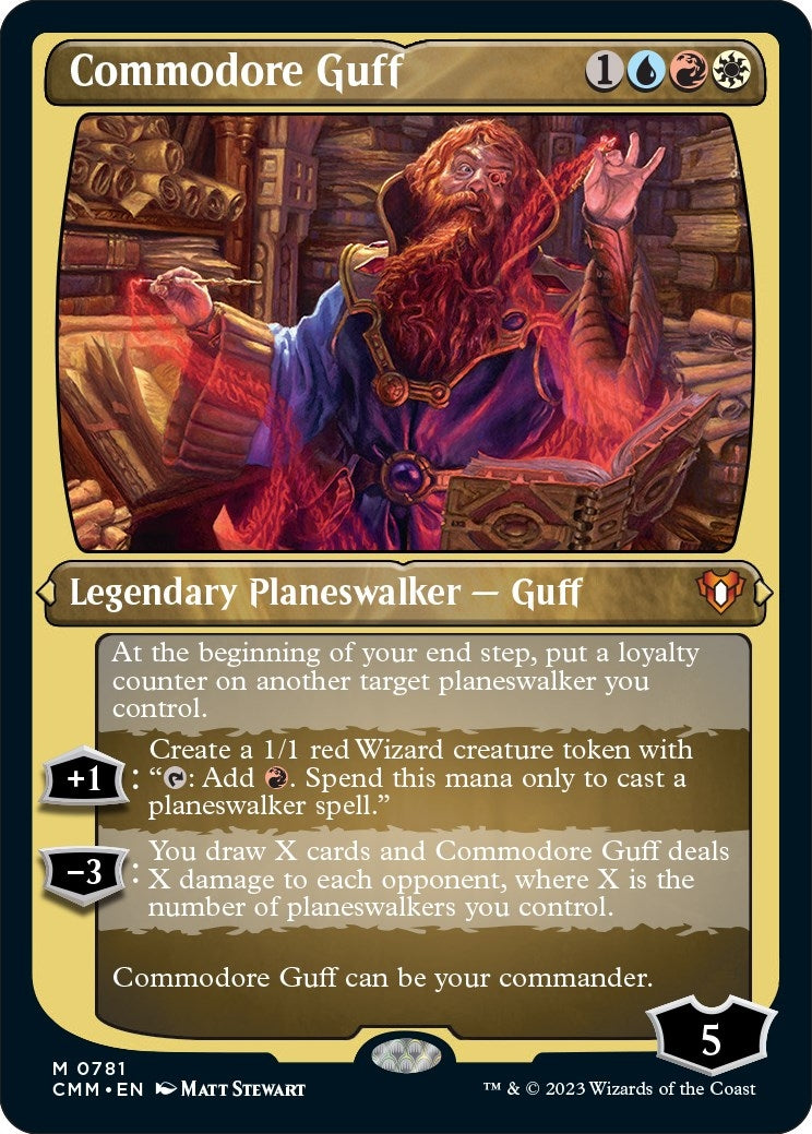 Image for Commodore Guff (Display Commander) (Foil Etched) - Thick Stock (781) (CMM) - Magic: The Gathering