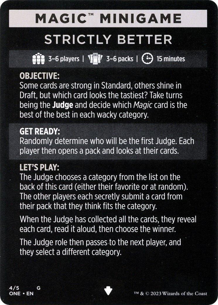 Image for Magic Minigame: Strictly Better (4) (ONE) - Magic: The Gathering