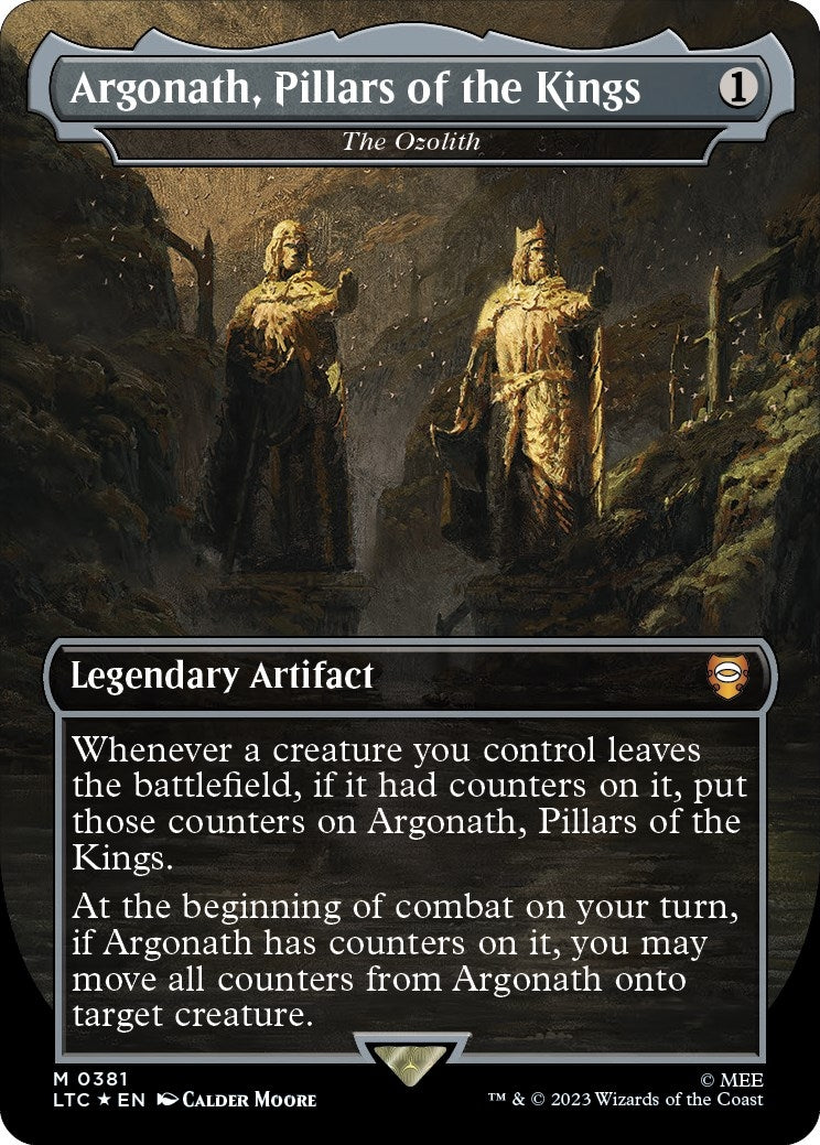 Image for Argonath, Pillars of the Kings - The Ozolith (Borderless) (Surge Foil) (381) (LTC) - Magic: The Gathering