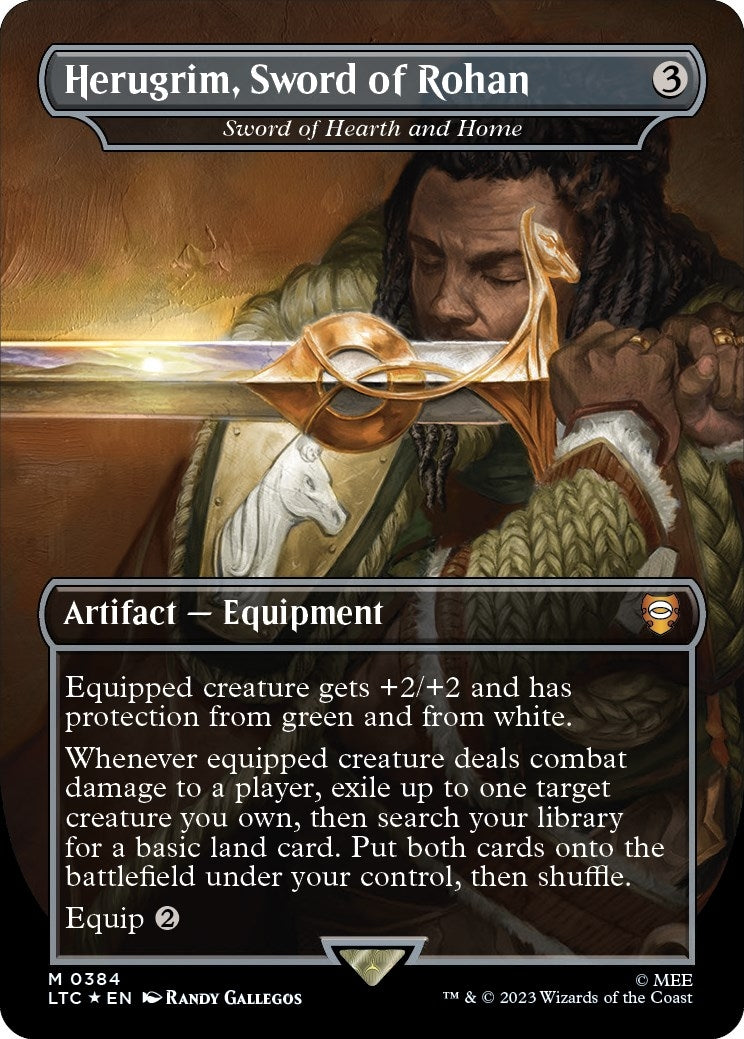 Image for Herugrim, Sword of Rohan - Sword of Hearth and Home (Borderless) (Surge Foil) (384) (LTC) - Magic: The Gathering