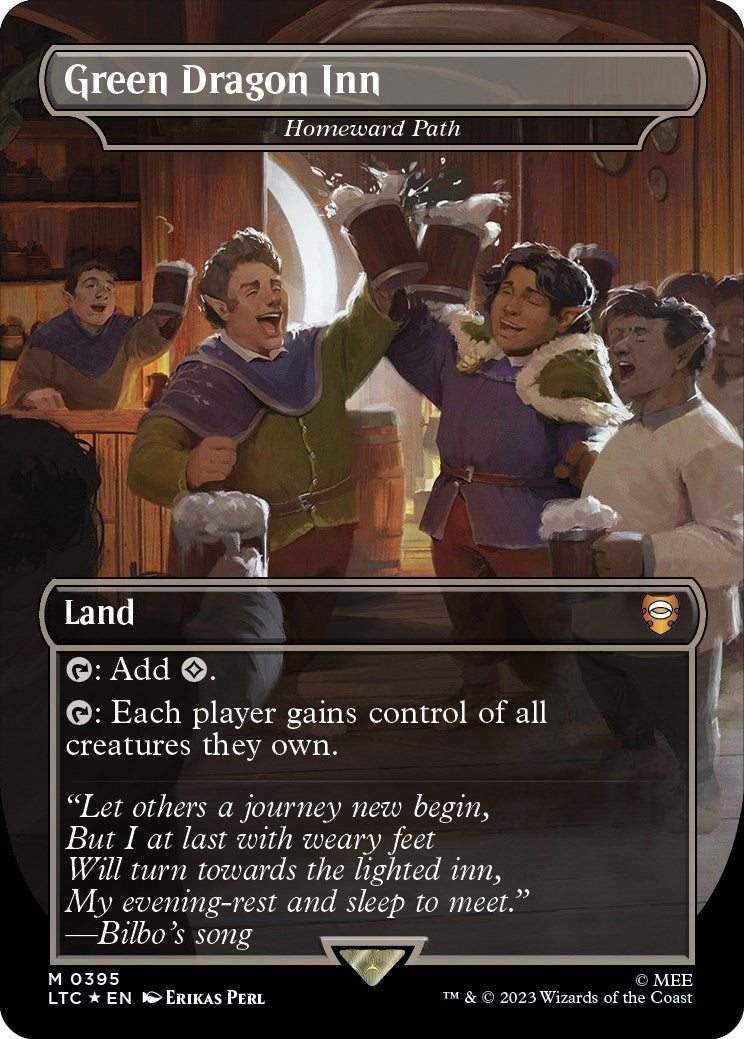 Image for Green Dragon Inn - Homeward Path (Borderless) (Surge Foil) (395) (LTC) - Magic: The Gathering