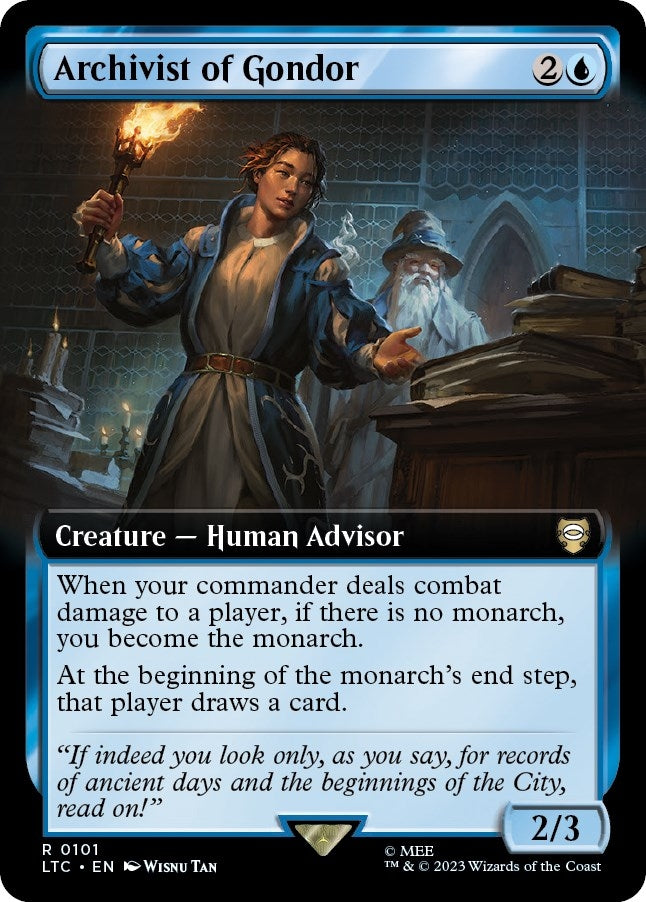 Image for Archivist of Gondor (Extended Art) (101) (LTC) - Magic: The Gathering