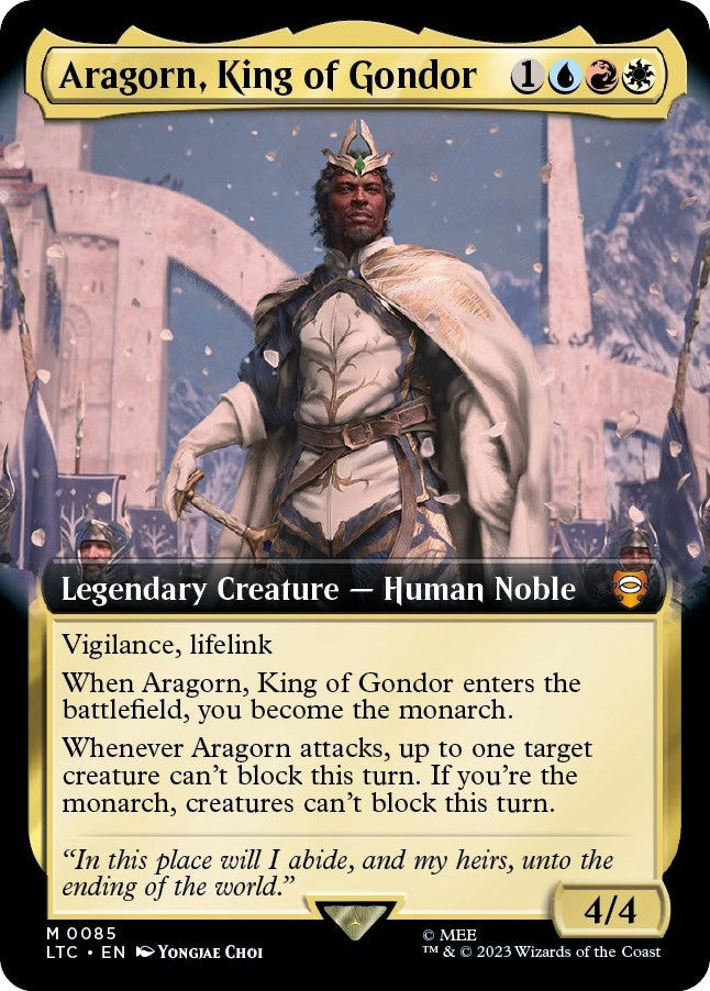 Image for Aragorn, King of Gondor (Extended Art) (85) (LTC) - Magic: The Gathering