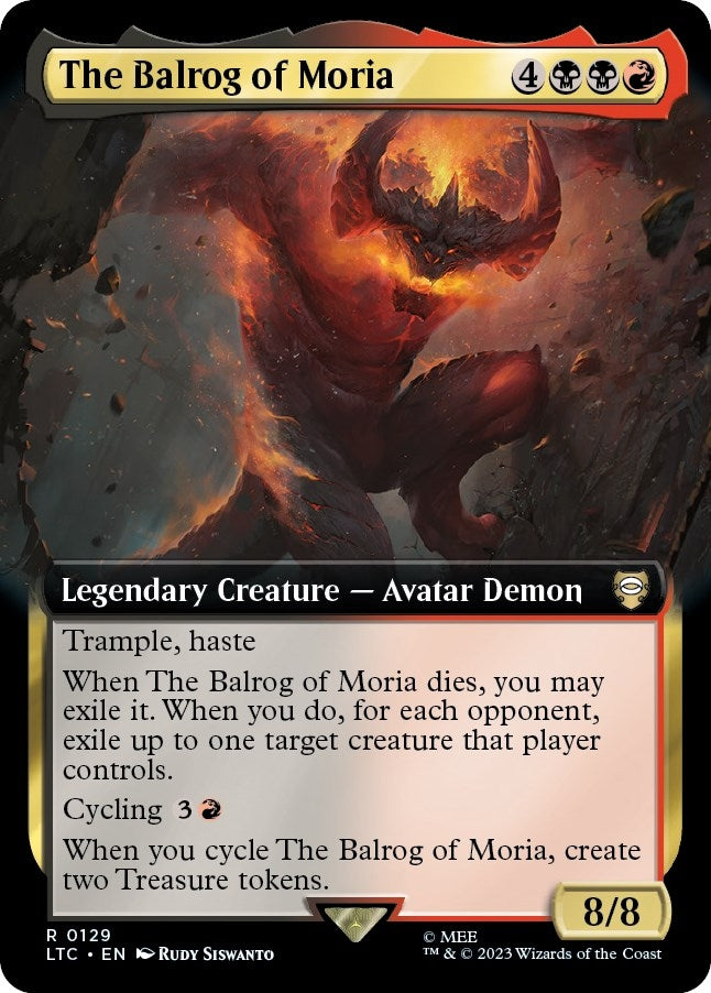 Image for The Balrog of Moria (Extended Art) (129) (LTC) - Magic: The Gathering