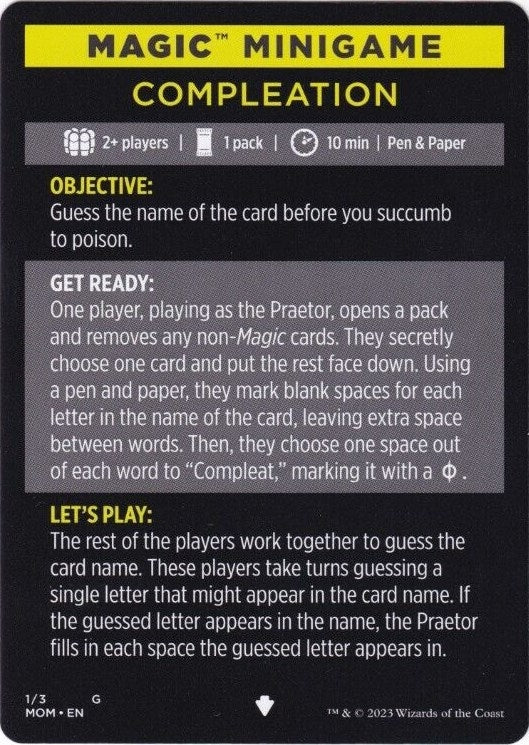 Image for Magic Minigame: Compleation (1) (MOM) - Magic: The Gathering