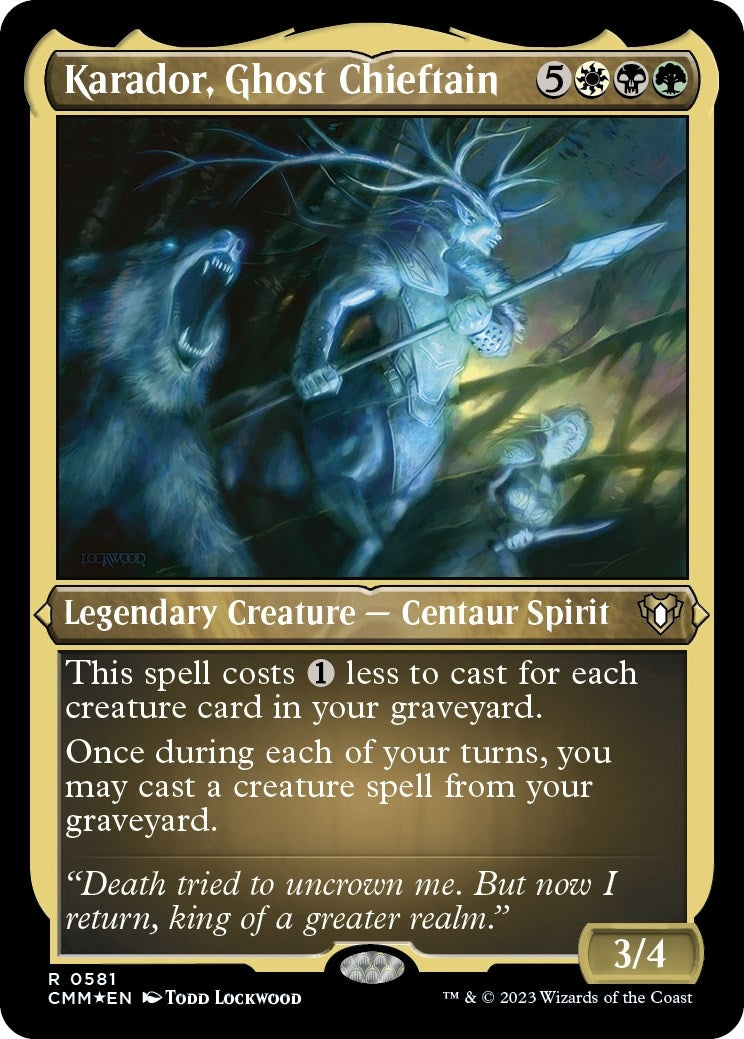 Image for Karador, Ghost Chieftain (Foil Etched) (581) (CMM) - Magic: The Gathering