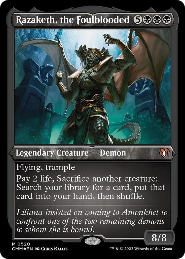 Image for Razaketh, the Foulblooded (Foil Etched) (520) (CMM) - Magic: The Gathering