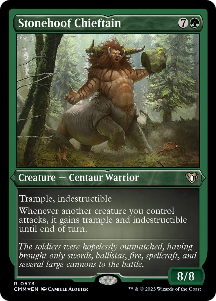 Image for Stonehoof Chieftain (Foil Etched) (573) (CMM) - Magic: The Gathering